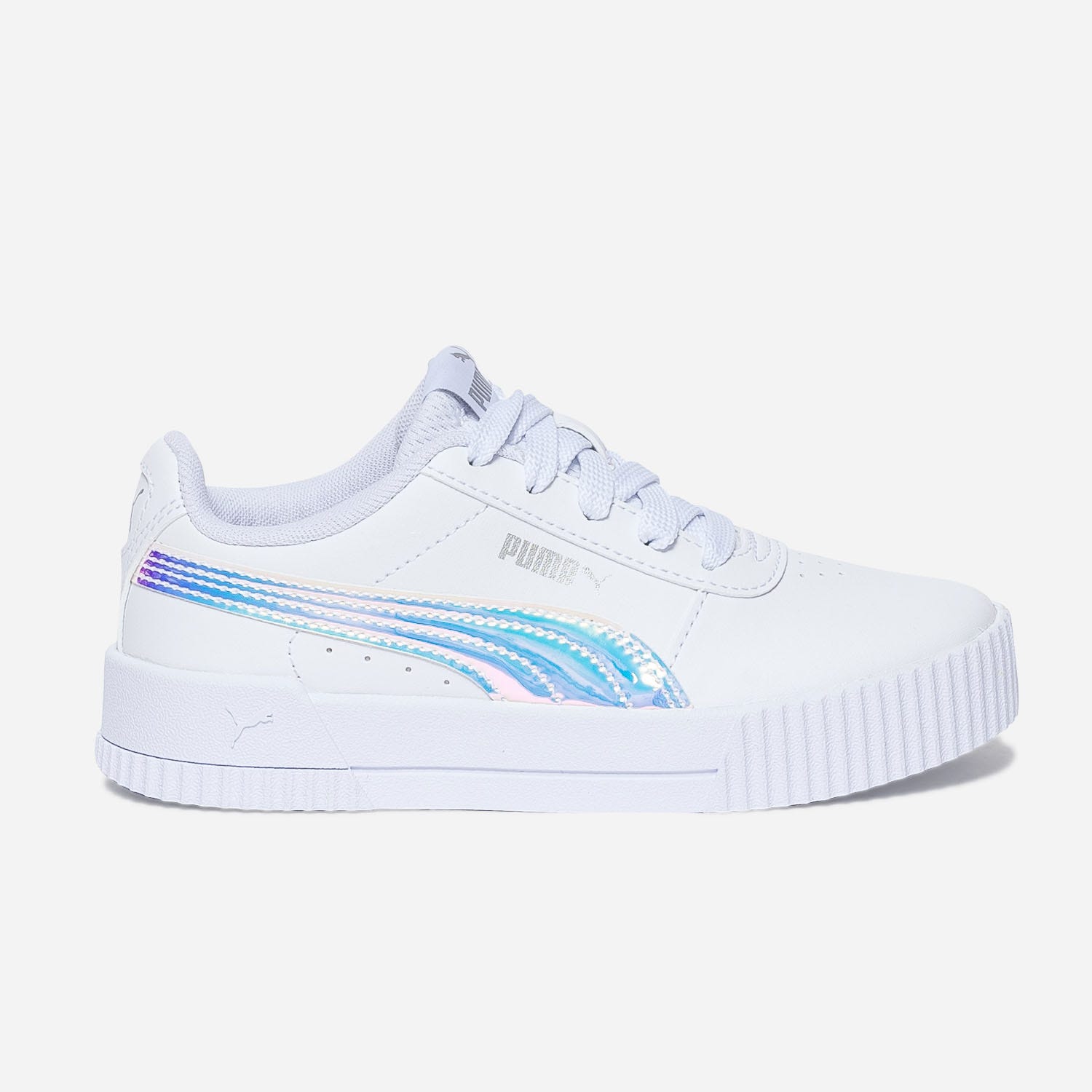 Sneakers PUMA blanche à ligne iridescente