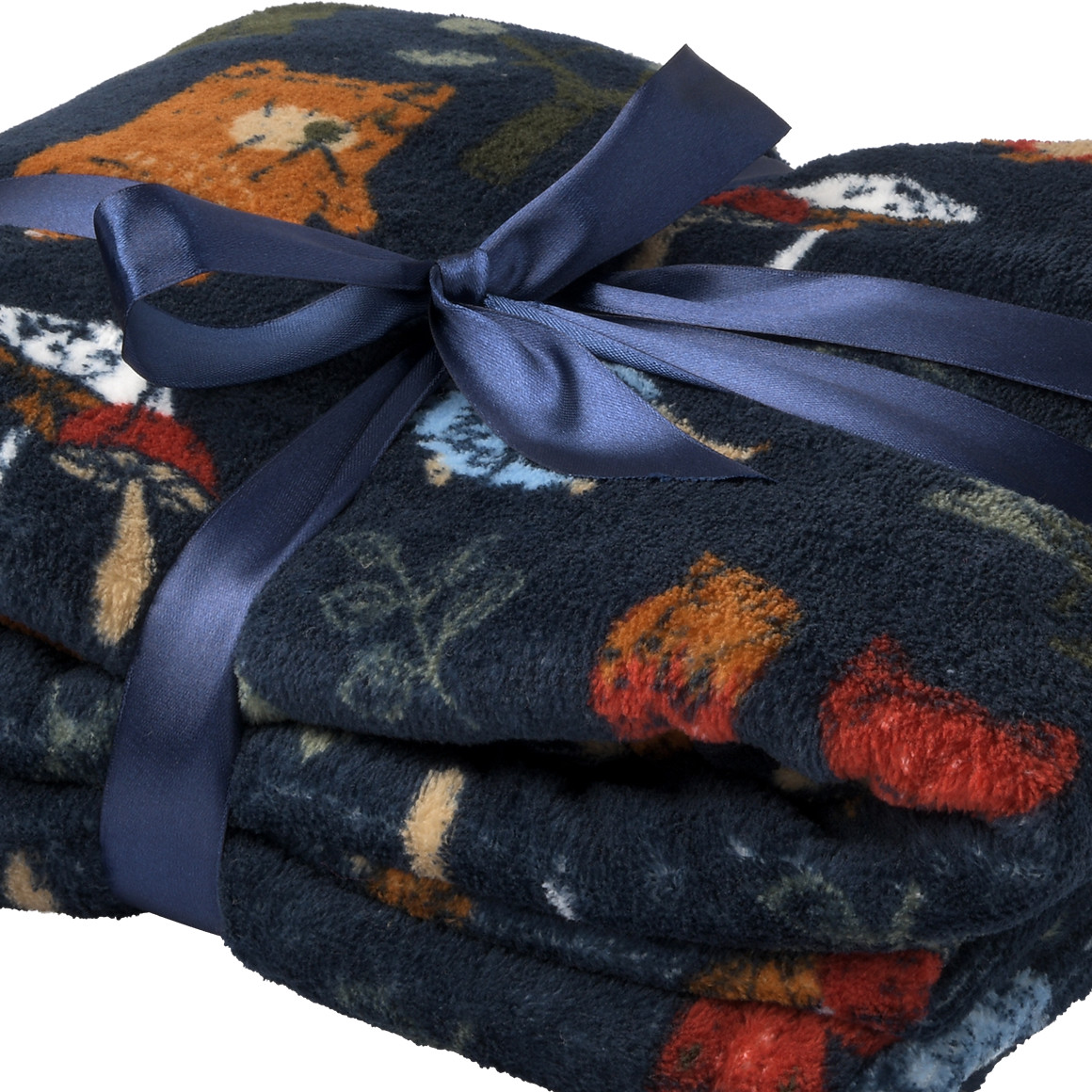 Kuscheldecke mit Wald-Motiven