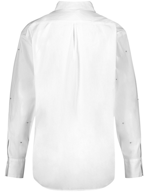 Baumwollbluse mit Strassstein-Dekor