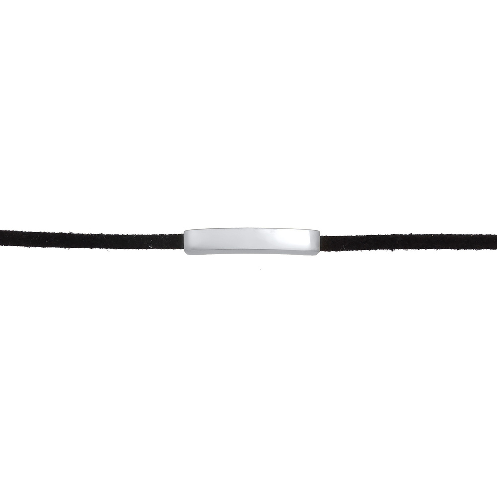 Elli Elli Collier Plaque de bracelet pour dames Tendance textile noire en argent sterl collier