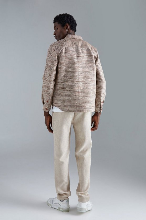 Bouclee-Overshirt mit Tasche