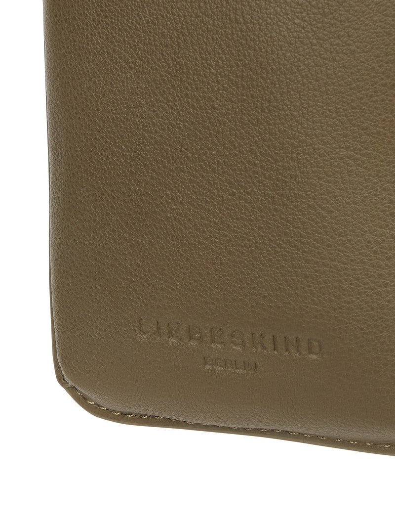 Handytasche aus Leder in olivgrün