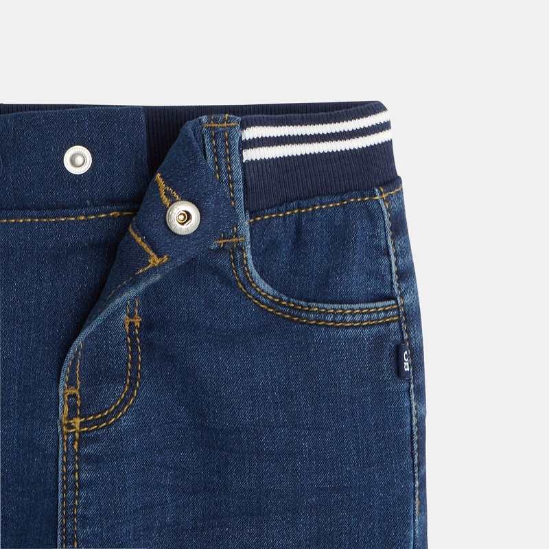 Jean knit-denim taille élastiquée bleu bébé garçon