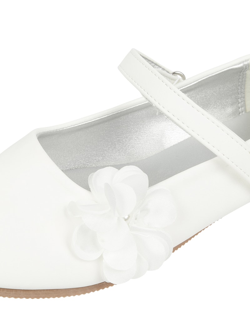 Ballerinas mit Blüten-Applikation in ecru