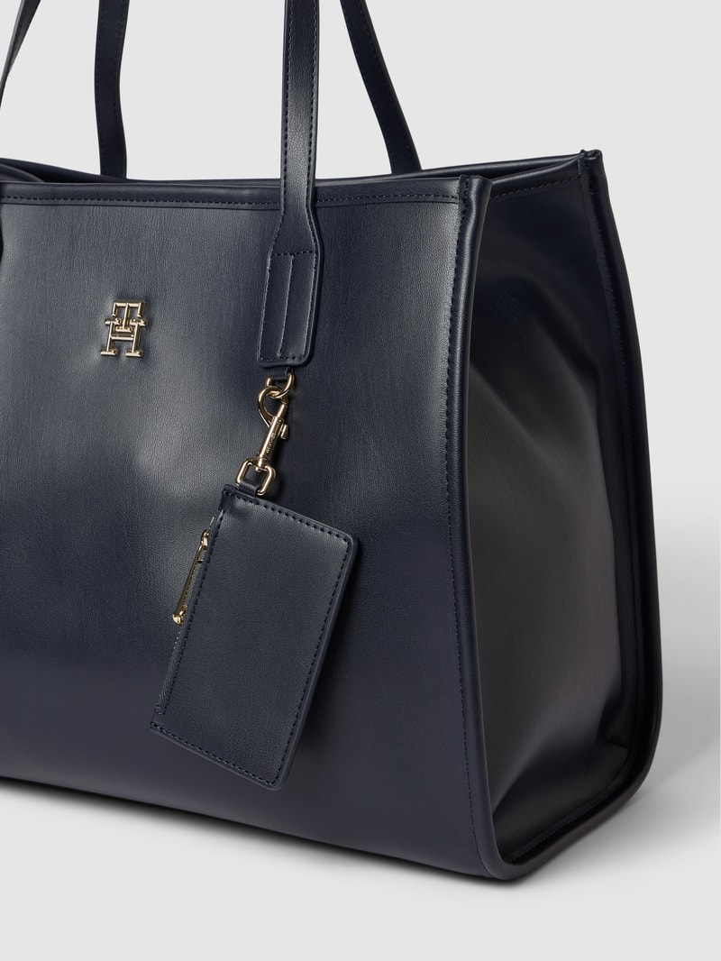 Tote Bag mit Label-Applikation Modell 'CITY SUMMER' in marineblau