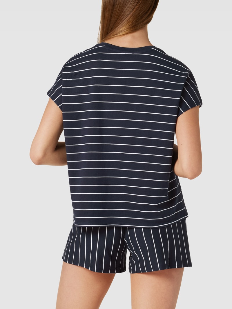Pyjama mit Streifenmuster in marineblau