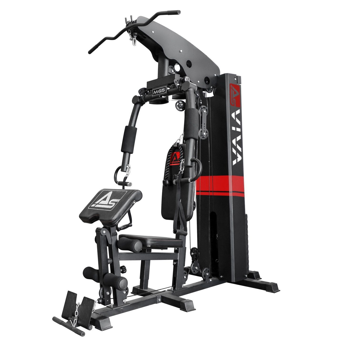 AsVIVA Kraftstation Kraftstation AsVIVA MG5 Pro 40in1 73 kg Multi-Gym, 13 Gewichtsblöcke, Massive Stahlrohrkonstruktion, 13 Gewichtsblöcke, rutschsichere Griffe