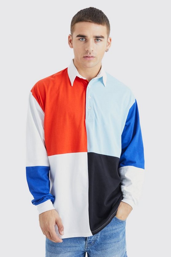 Oversize Rugby Colorblock Poloshirt