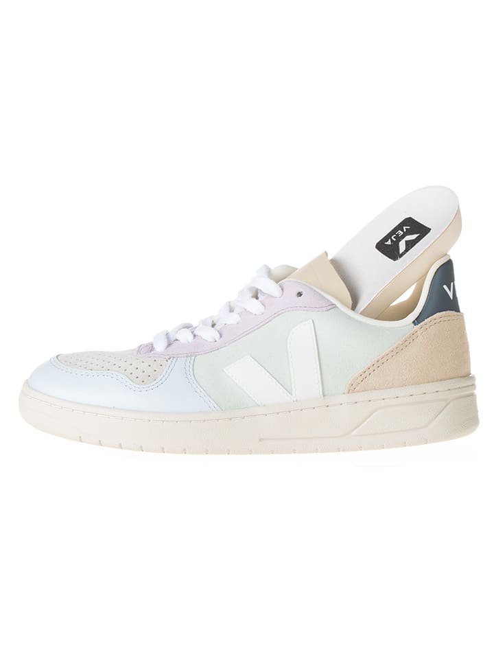 Veja Leder-Sneakers in Weiß/ Bunt günstig kaufen