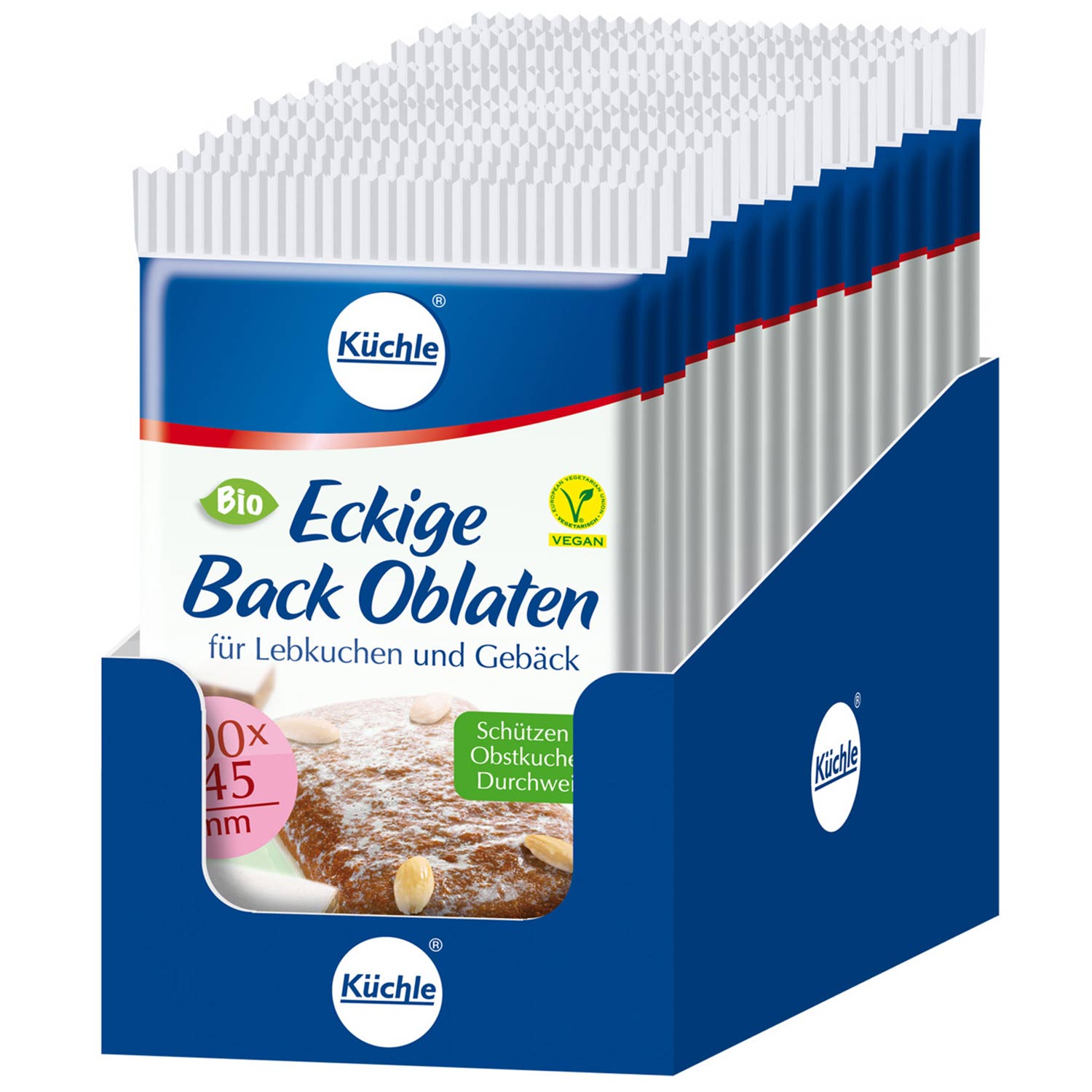 Küchle Eckige Back Oblaten Bio 100x145mm