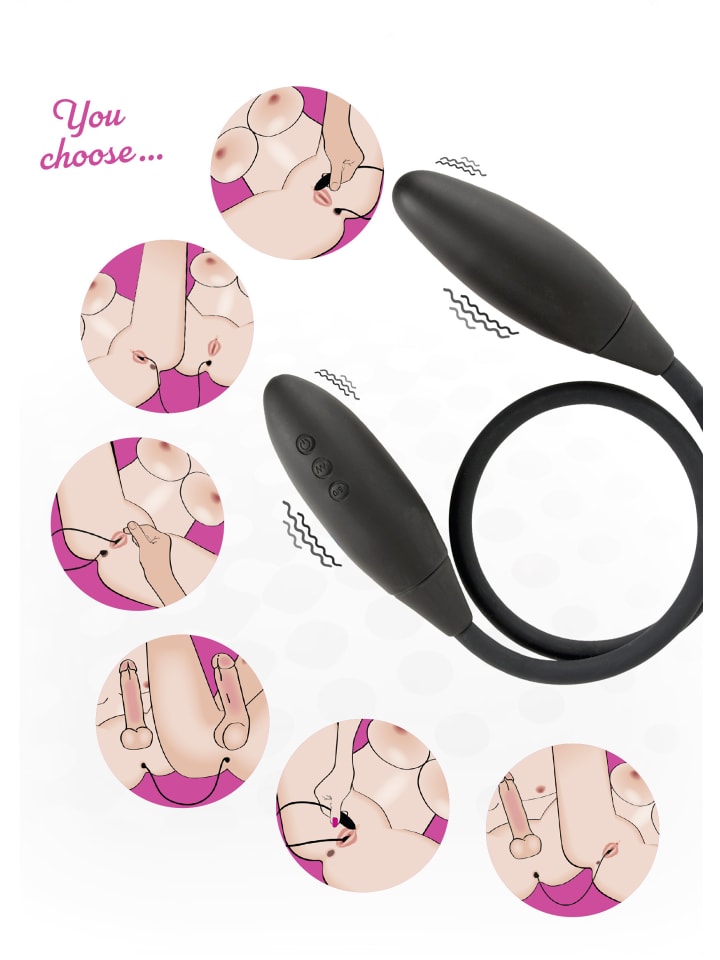 Couples Choice Doppelvibrator Double vibrator in schwarz günstig kaufen 65 cm