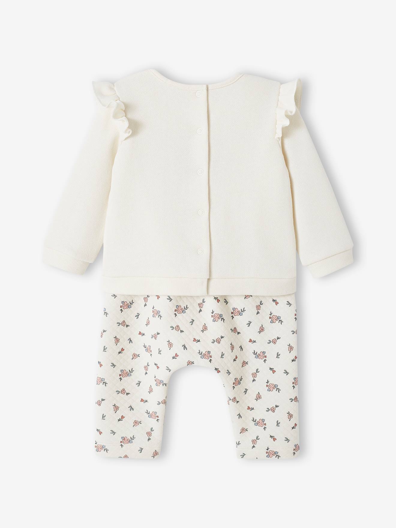 Vertbaudet Baby-Set: Sweatshirt & Hose - grau meliert