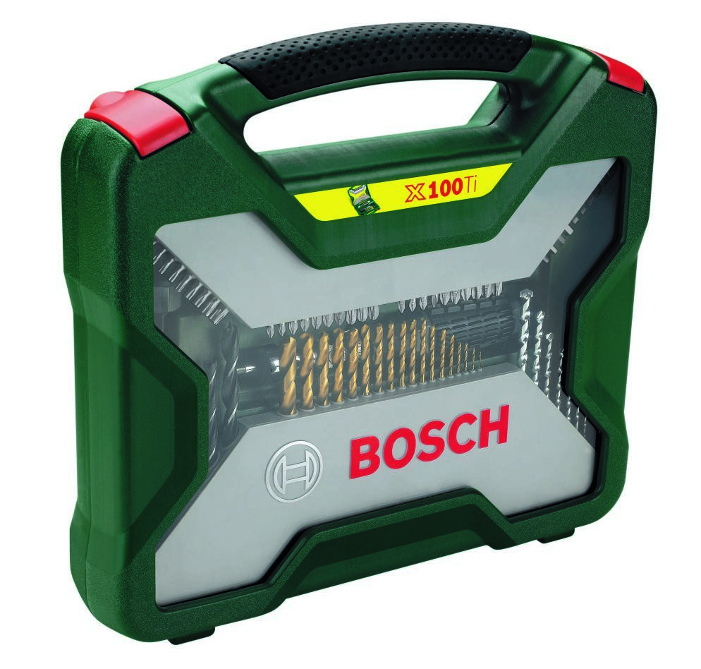 Bosch Green Accessories 2607019330 Coffret d'accessoires X-line 100 pièces avec divers forets, embouts, clés à douille et scies cloches