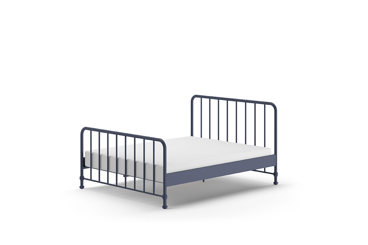 VIPACK Jugendbett BRONXX mit Liegefläche 160 xx 200 cm, Ausf. Metall Denim Blau matt