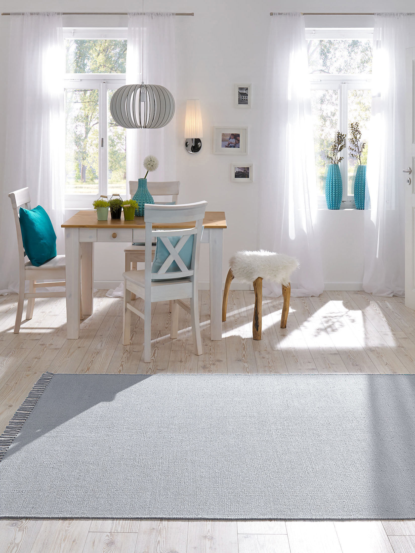 Summerweave Baumwoll-Teppich, Hellblau