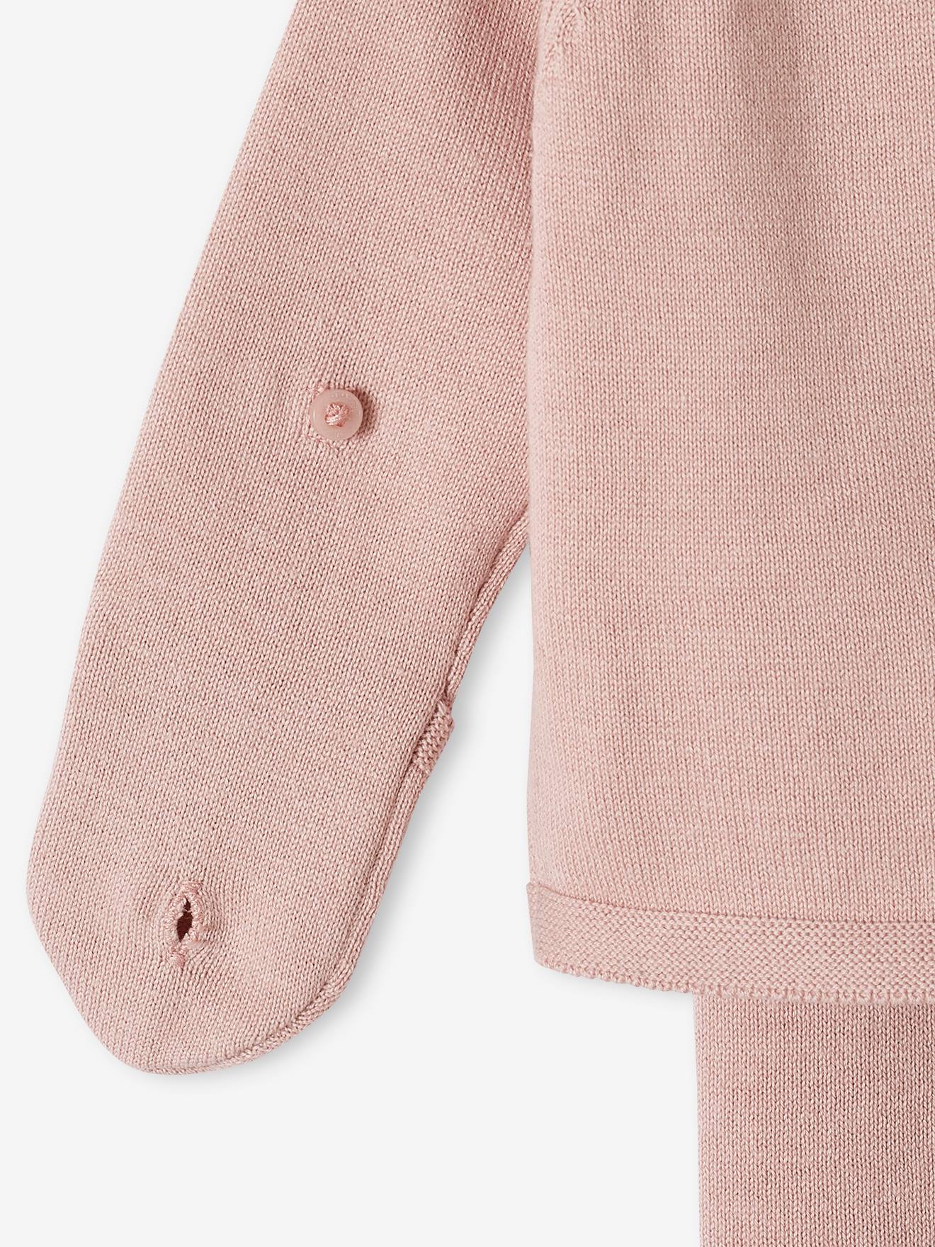 Vertbaudet Baby Strick-Set: Cardigan, Leggings & Mütze Oeko-Tex - schiefergrau