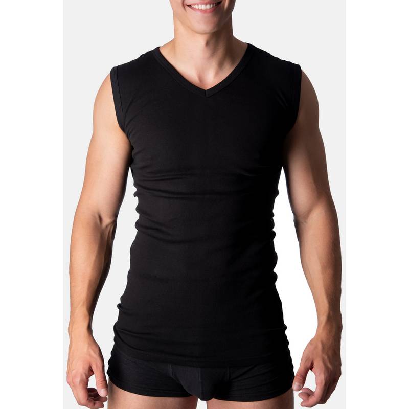 Black Snake 2 Pack V-Neck Muskelshirt Classic Unterhemd Herren