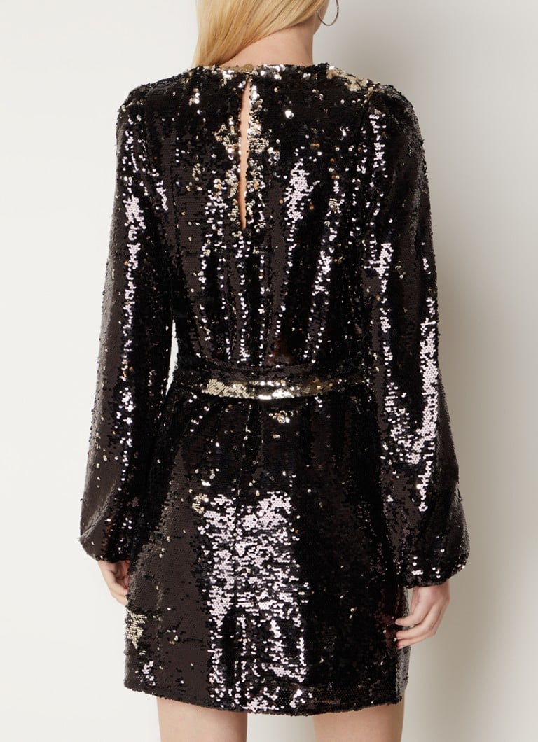 NIKKIE Jessie mini dress with sequins and bow belt
