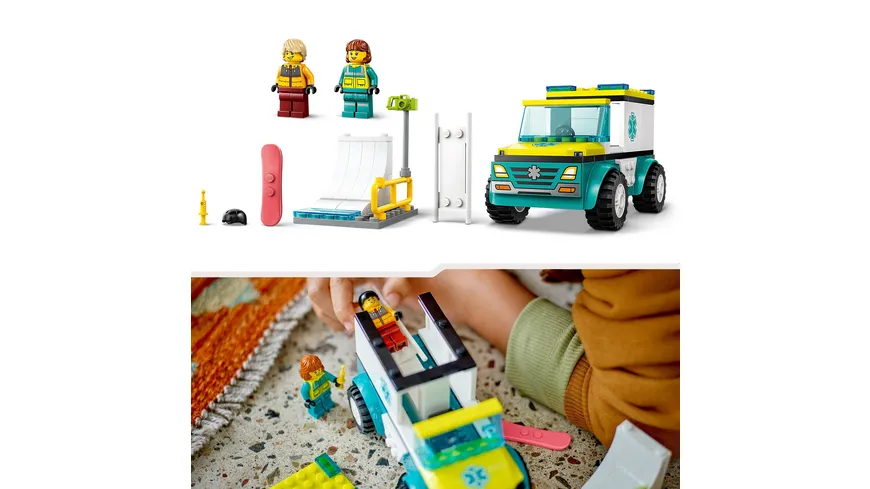 LEGO City 60403 Rettungswagen und Snowboarder