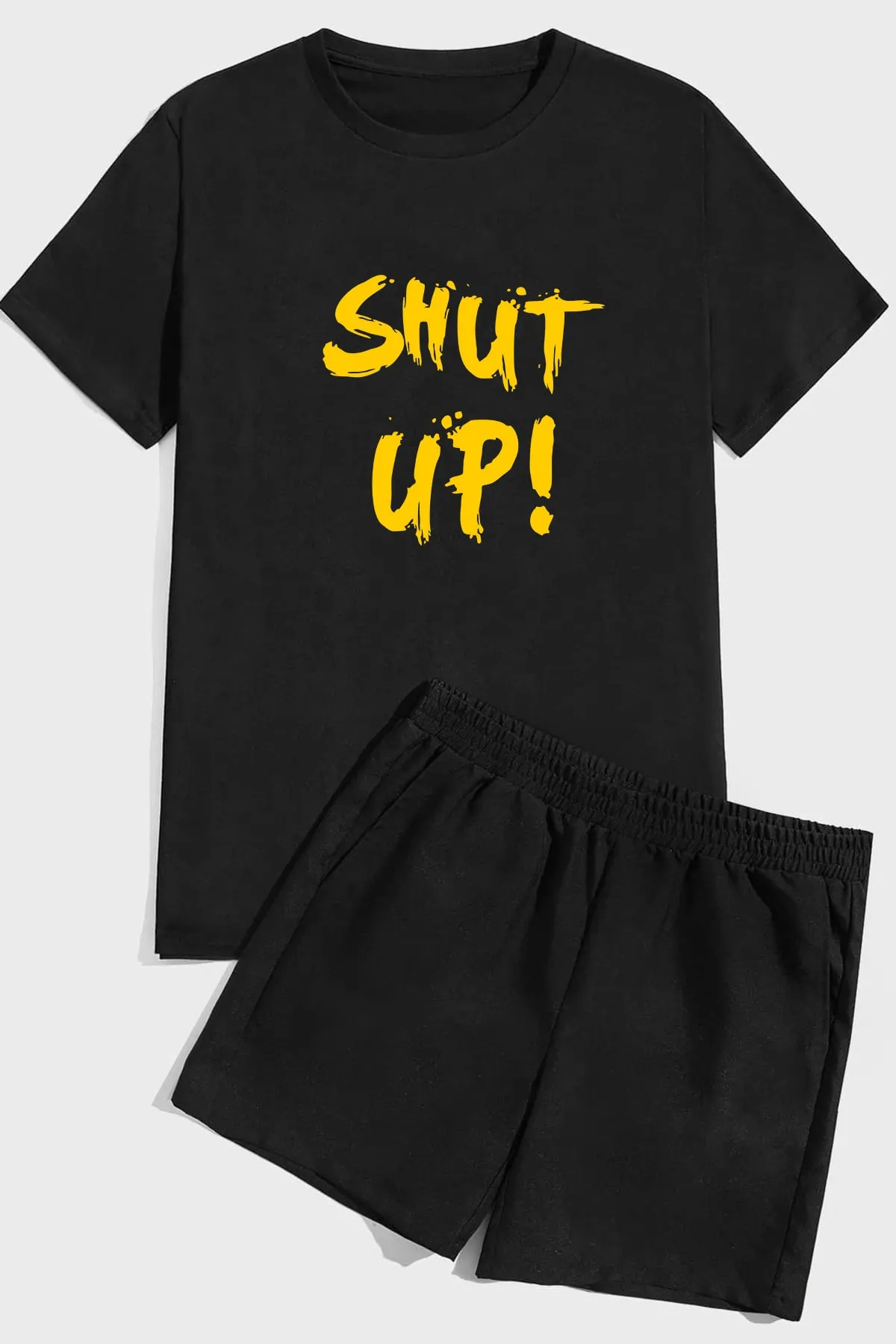 uyguntarz  Shorts-Set mit „Shut Up“-Print