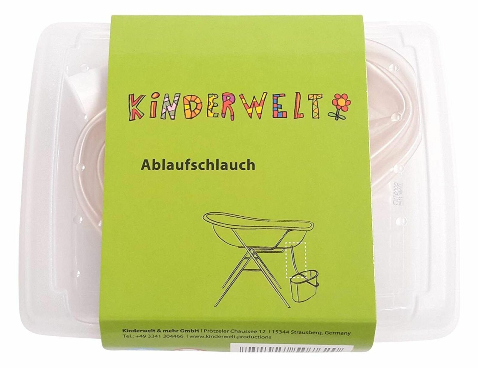 KiNDERWELT Babybadewanne Ablaufschlauch für Badewannen mit Stöpsel, durchsichtig