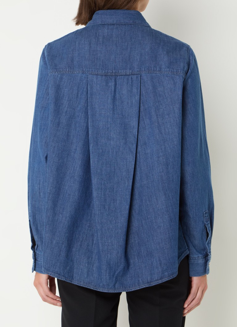 Benetton  Blouse van chambray met borstzak