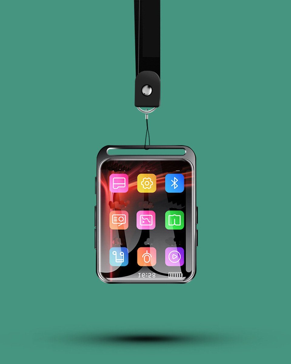 ERHWIO Musik-Player Bluetooth5.0 MP3 verlustfrei 2,4-Zoll-Vollbild MP3-Player (Bewegungsunterstützung für UKW-Radiorecorder 55h)