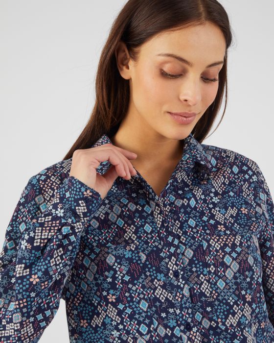 Chemisier pure viscose chaude imprimé