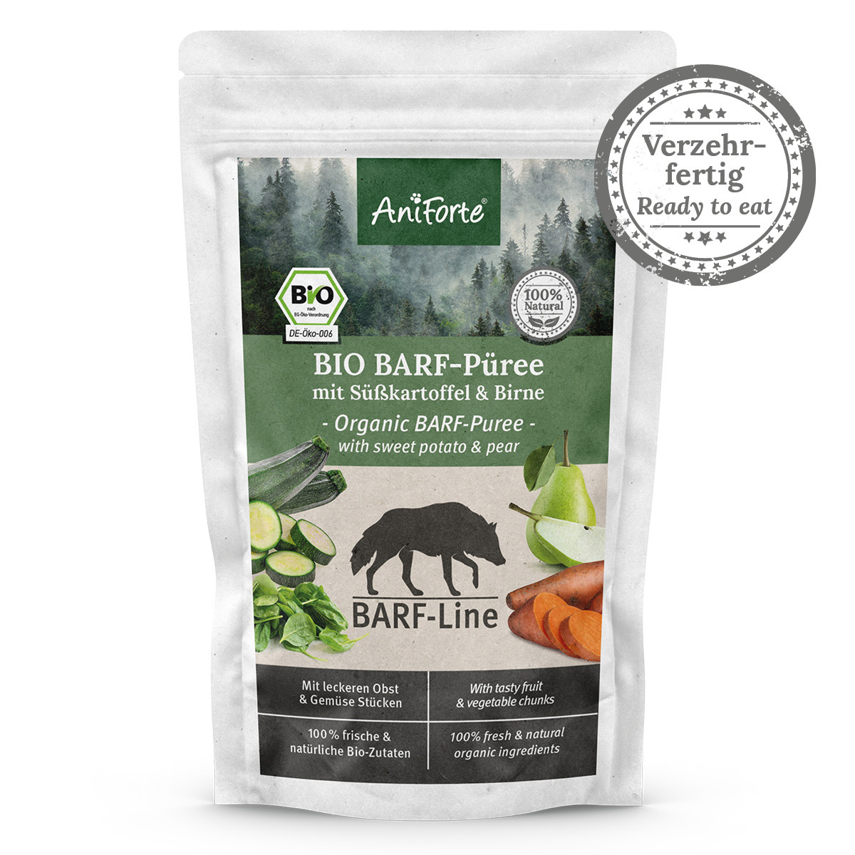 Aniforte Ergänzungsfutter & Aufzucht Aniforte BIO BARF Püree - Süßkartoffel & Birne 5 x 150g