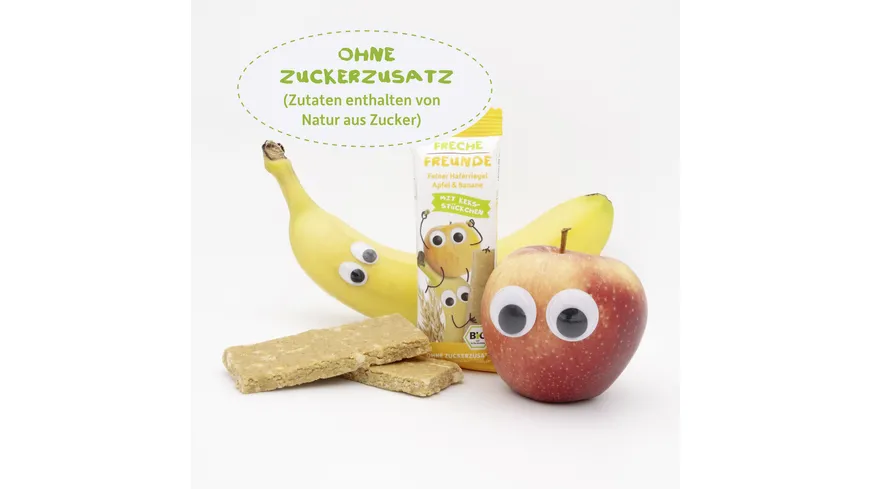 Freche Freunde Bio Feiner Haferriegel Apfel & Banane mit Keksstückchen 69 g
