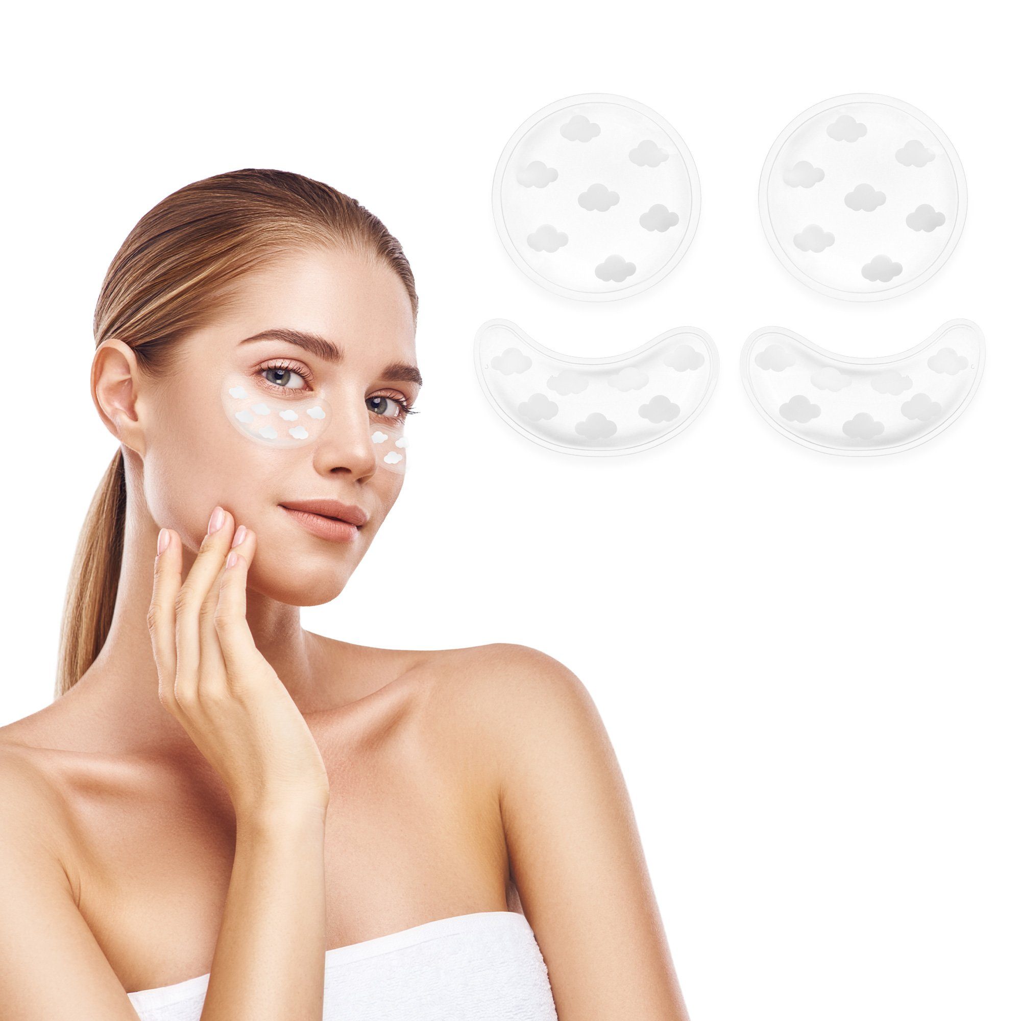 Navaris Augenmaske 4x Gel Augenpads - Wiederverwendbare Kühlpads gegen Augenringe