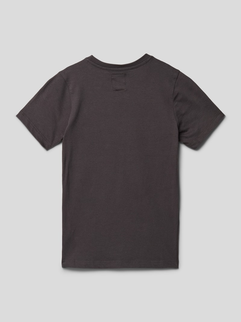 T-Shirt mit Label-Print in dunkelgrau