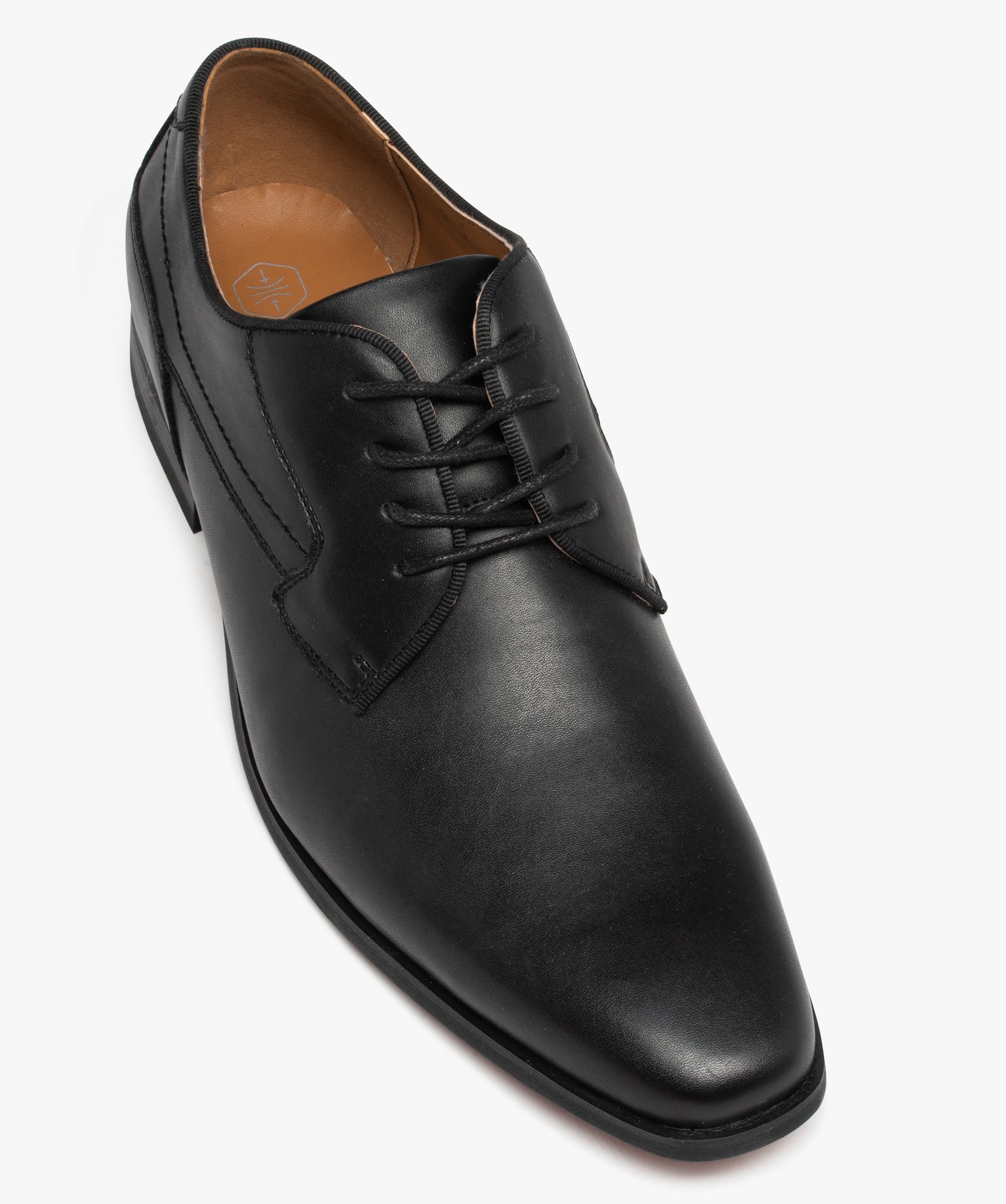 Derby à bout carré avec lacets ronds homme noir | GEMO