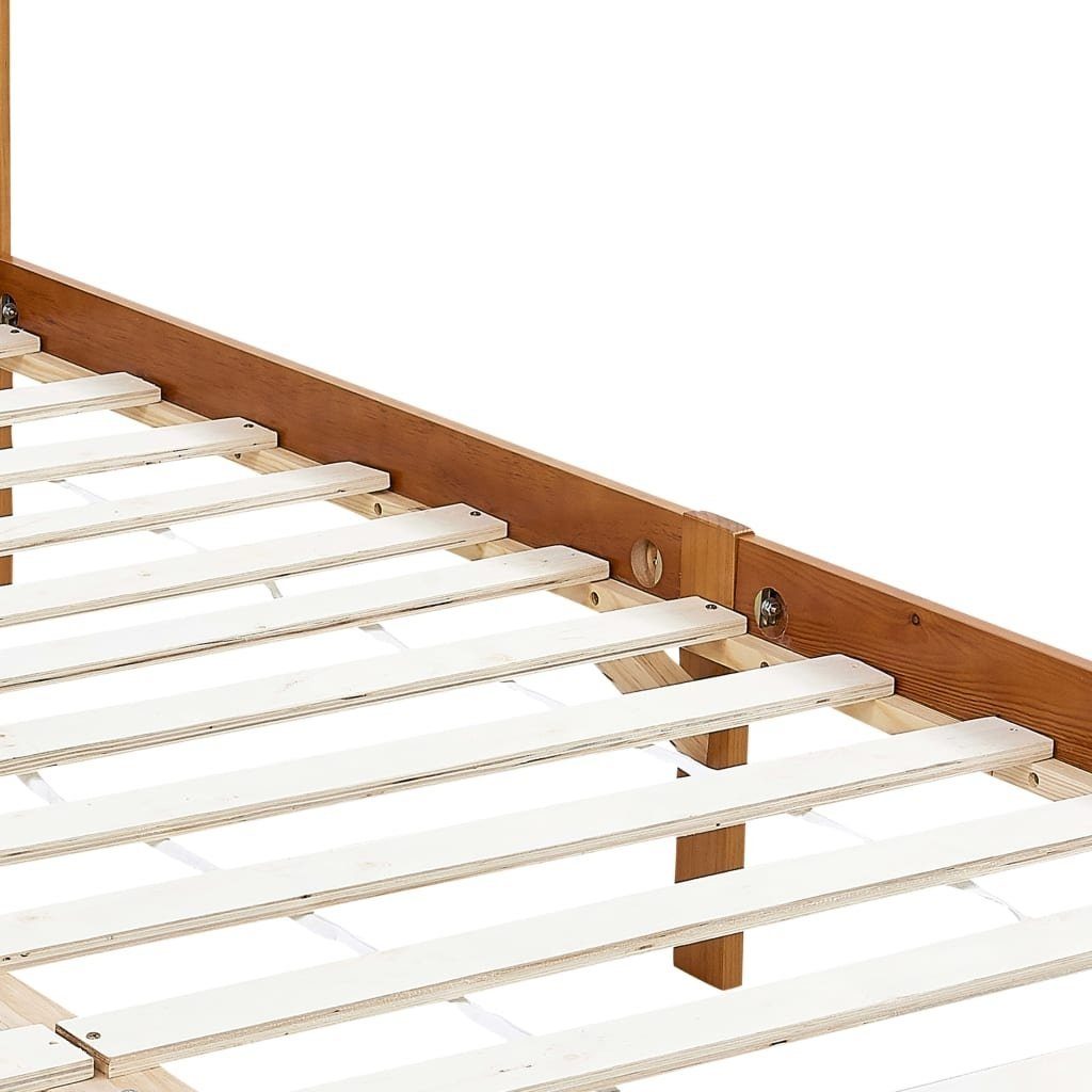 möbelando Himmelbett 299785 (LxBxH: 204x94x200 cm), aus Kiefer in Honigbraun