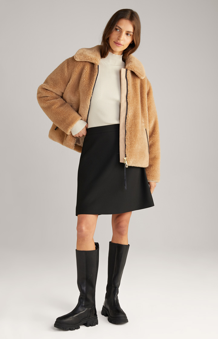 Teddyfell-Jacke in Camel