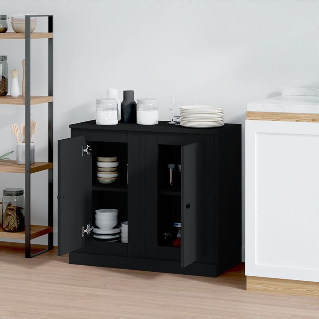 vidaXL Anrichte Sideboards 2 Stk Schwarz 37,5x35,5x67,5 cm Holzwerkstoff Kommode