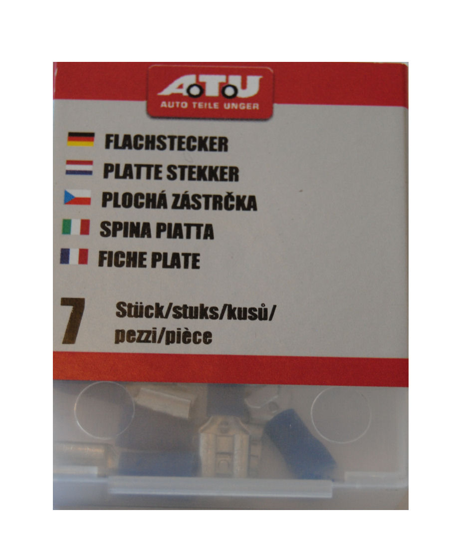 Kabel Flachstecker 6,3 mm blau Inhalt: 7 Stück - ATU