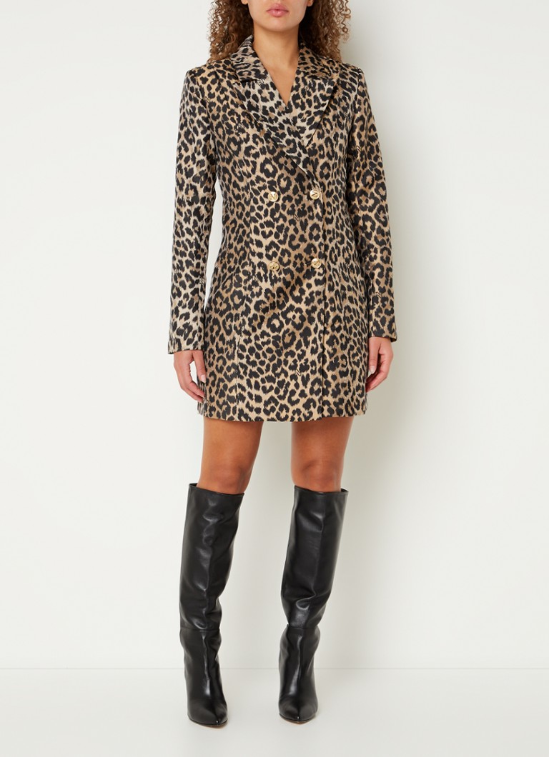 Rochie scurtă NIKKIE Benicia cu imprimeu leopard