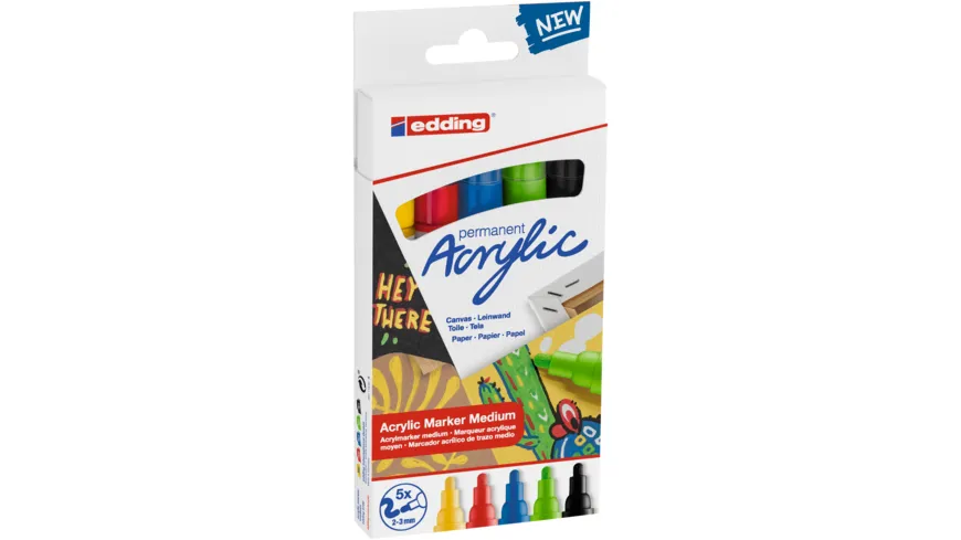 edding Acrylmarker 5100 5er-Set medium basic basic