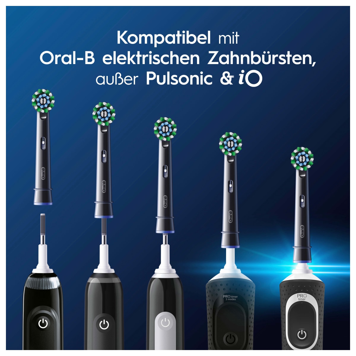 Aufsteckbürsten PRO CrossAction schwarz, 4 St