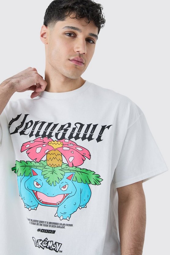 Oversize T-Shirt mit lizenziertem Pokemon Venasaur Print