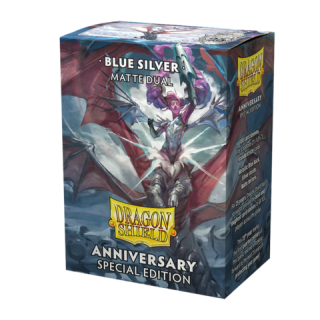 Dragon Shield Standard Size Sleeves - Dual Matte - Blue / Silver (100)