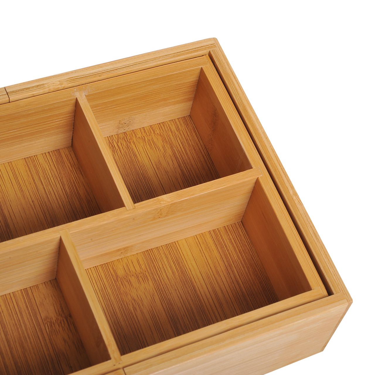 HOMCOM Aufbewahrungsbox Ordnungsbox Schubladen Organizer ausziehbar Bambus Natur L24,6 x B17,6 x H7 cm