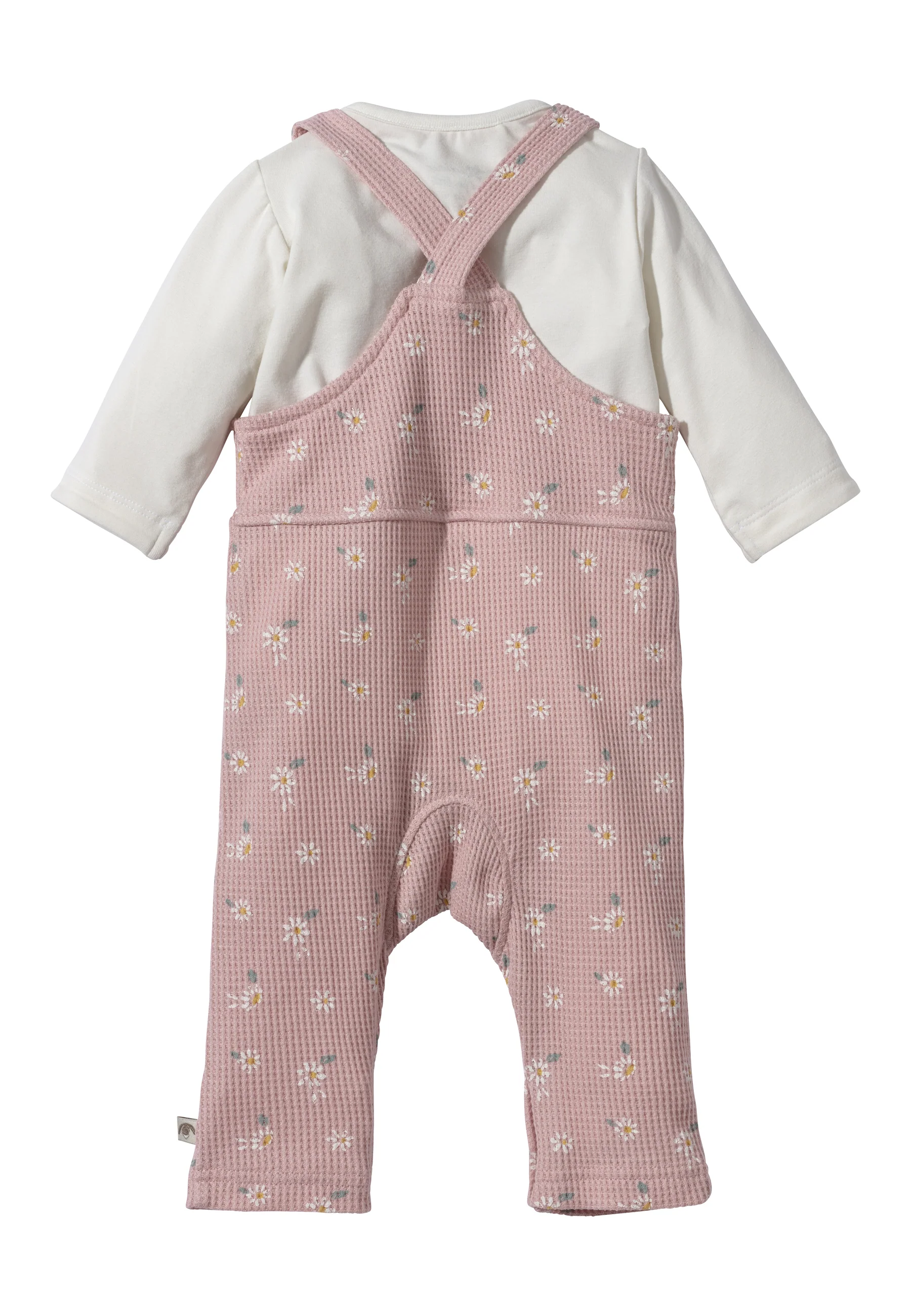 Set Latzhose + Body Hase Happy in zartrosa