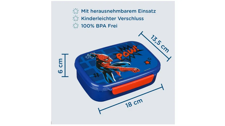 Scooli - Brotzeitdose mit herausnehmbaren Einsatz Spider-Man