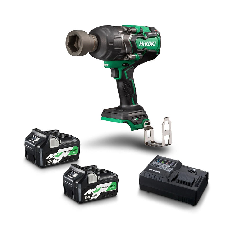 Conjunto de chave de impacto sem escova HIKOKI 36V 19mm 2 x 5.0/2.5Ah WR36DF(HRZ)