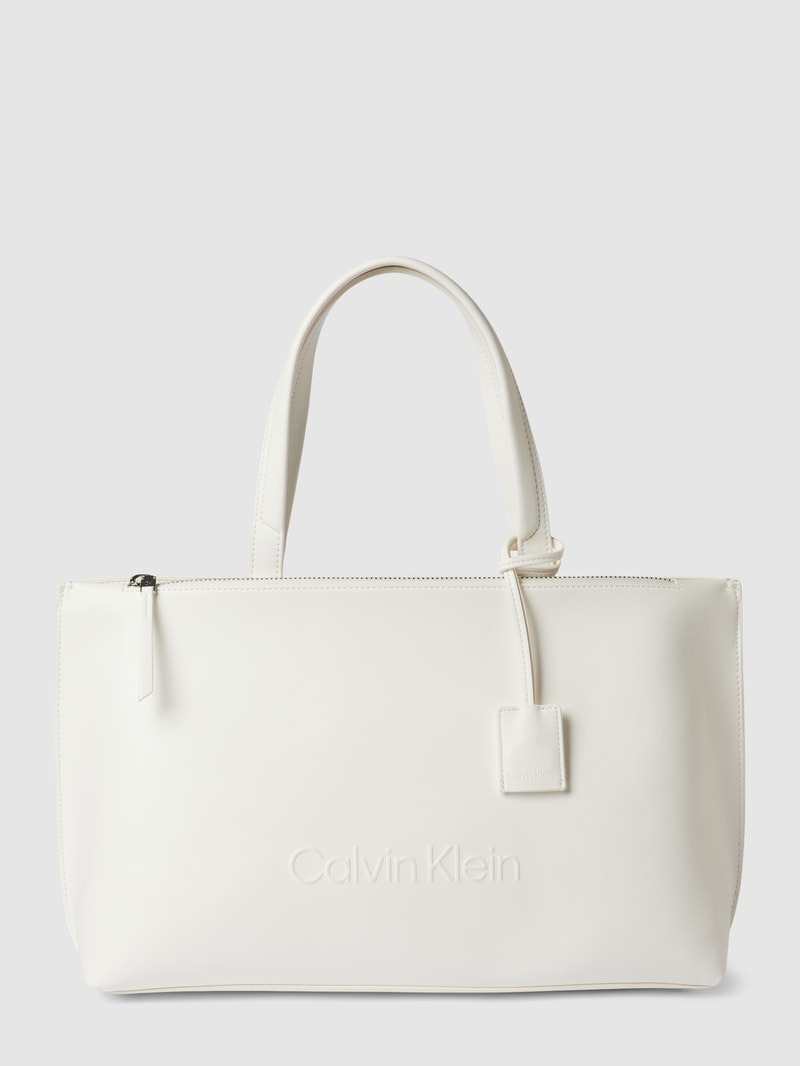 Shopper mit Label-Detail in weiß