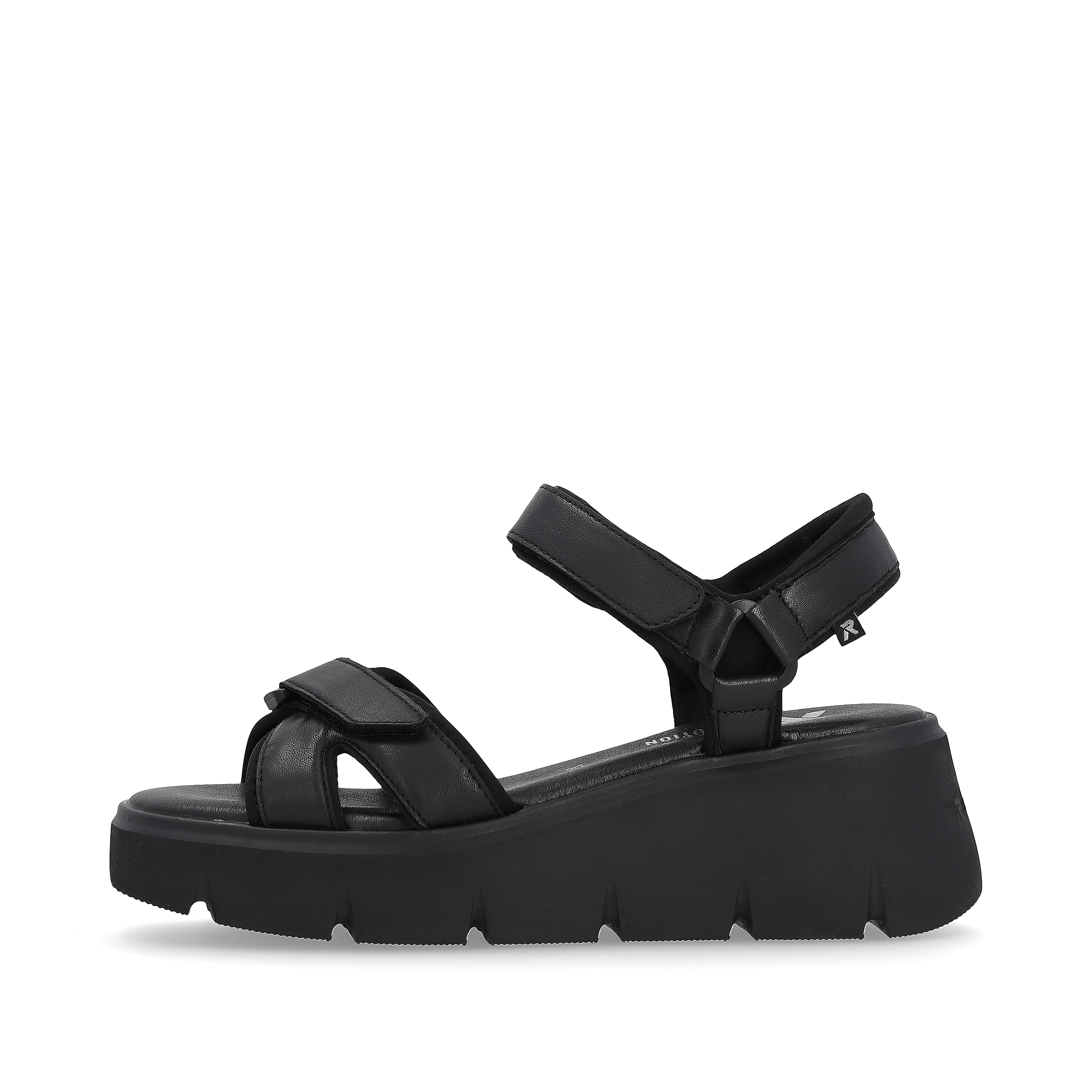 Rieker Damen Keilsandaletten night black