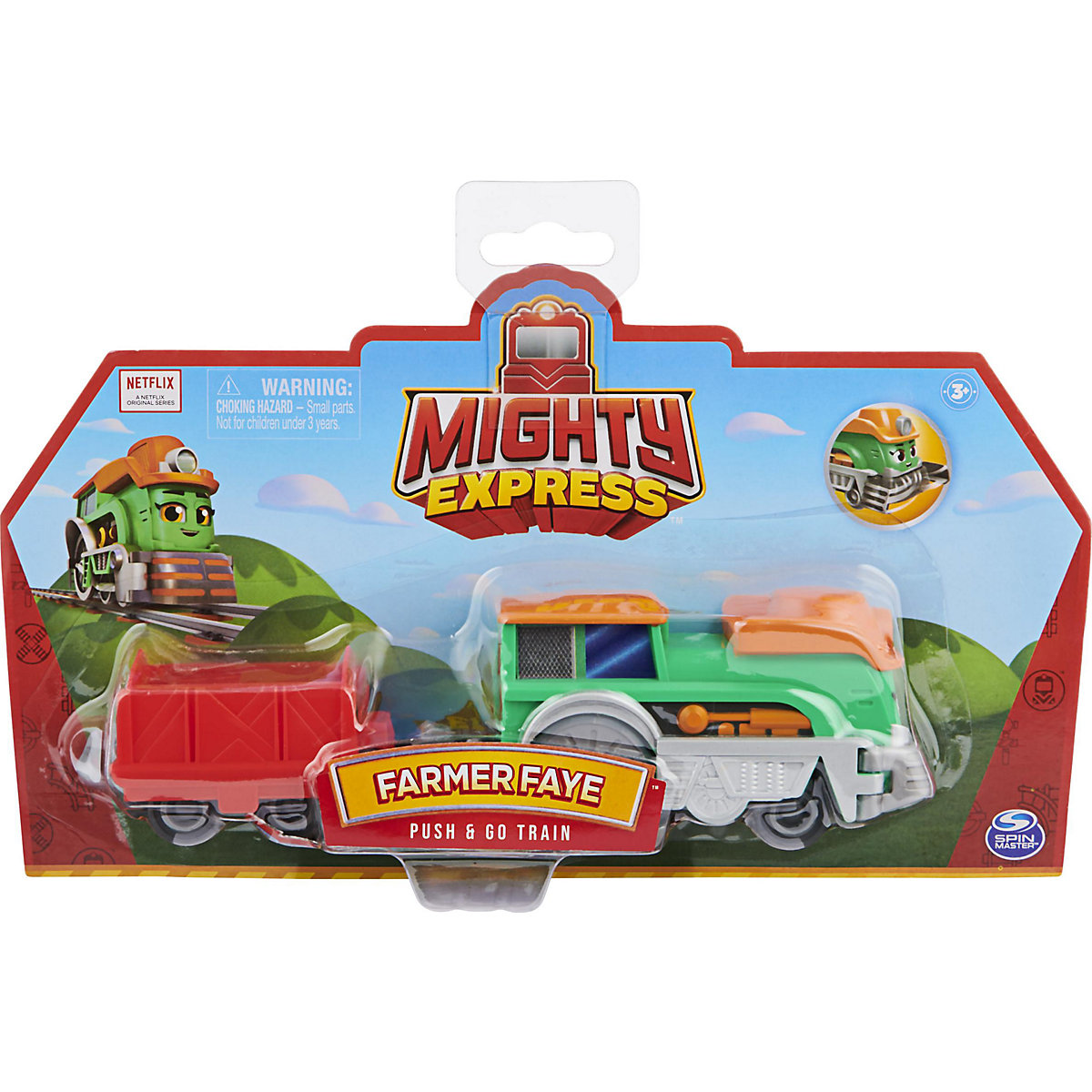Mighty Express Farm-Frieda Push-and-Go Zug mit Güterwaggon