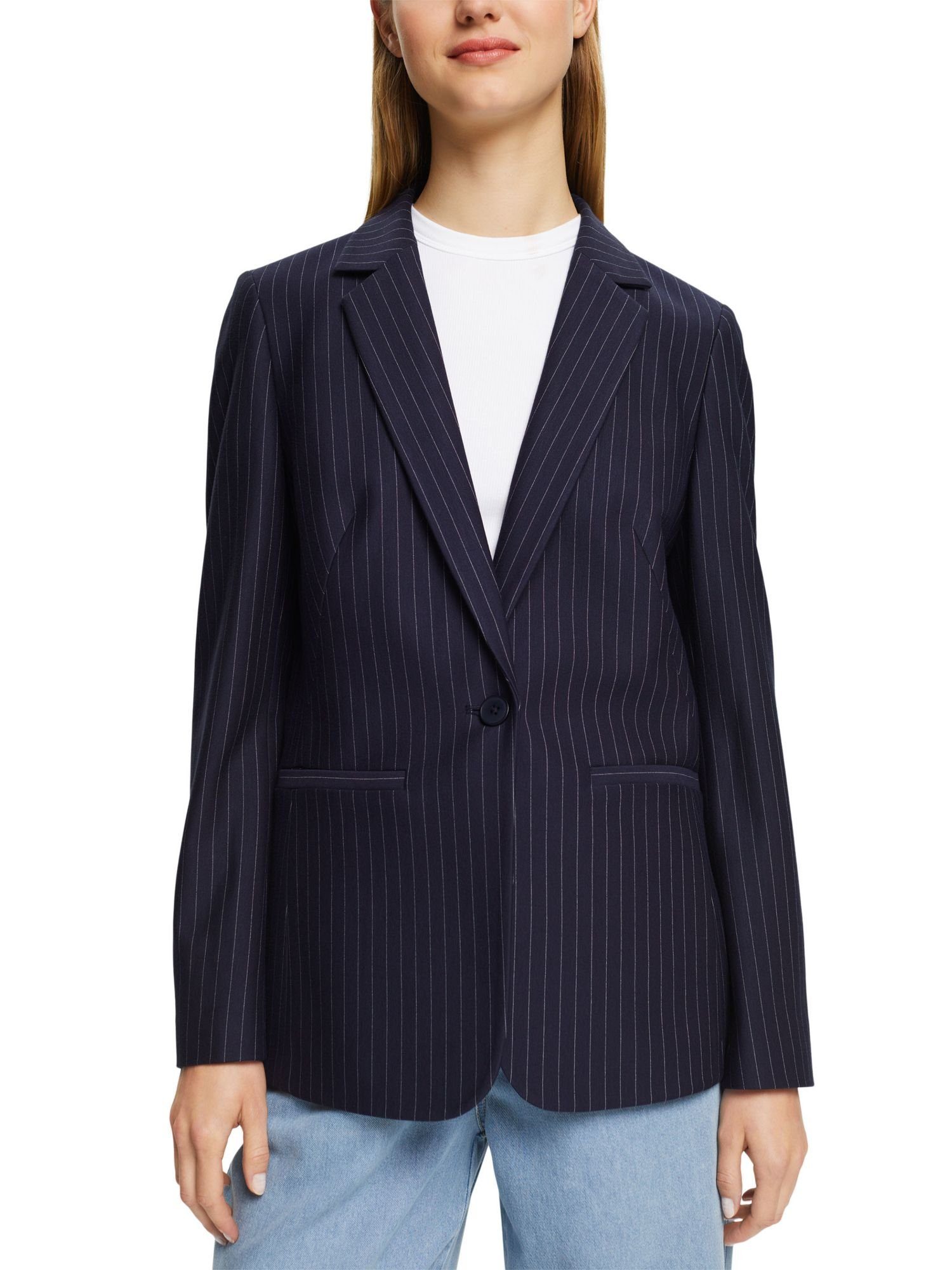 Esprit Collection Kurzblazer Blazer mit Nadelstreifen